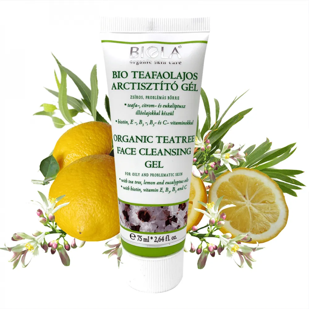 Organický čistící gel na obličej s Teatree - 75 ml